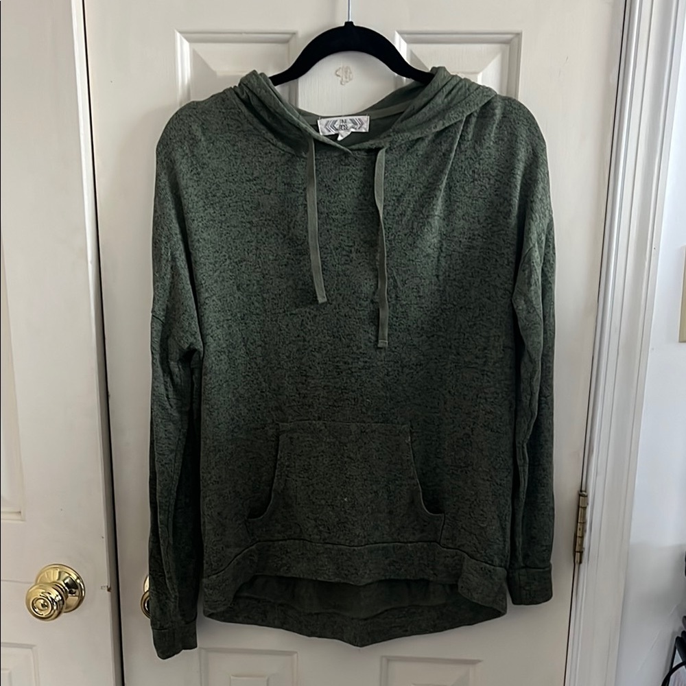 Green Hooded Women's Top